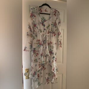 Flowery tank with see through cover up